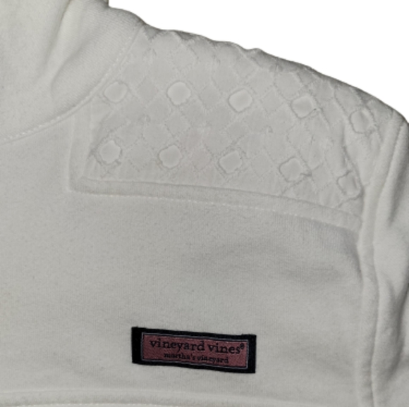 Vineyard Vines Eyelet Shep Shirt 1/4 Zip White Size Medium New Without Tags $125 - Picture 3 of 8